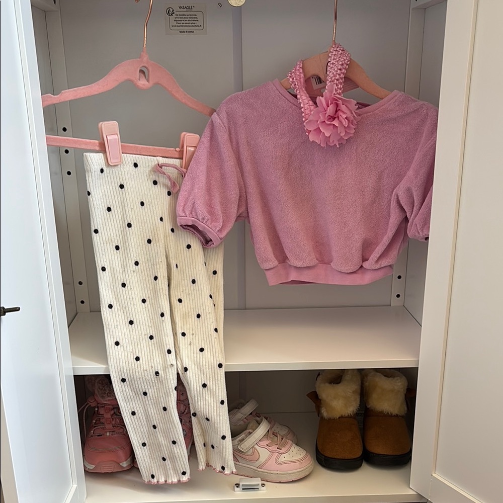 Pink Top and Polka Dot Pants Set